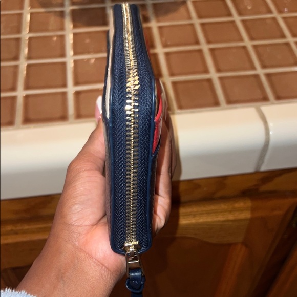 Tory Burch Navy Blue Leather Wallet - Picture 5 of 5